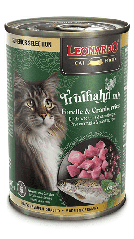 leonardo-lata-pavo-con-trucha-y-cranberries Leonardo Cat Food Lata Pavo con Trucha y Cranberries 400gr