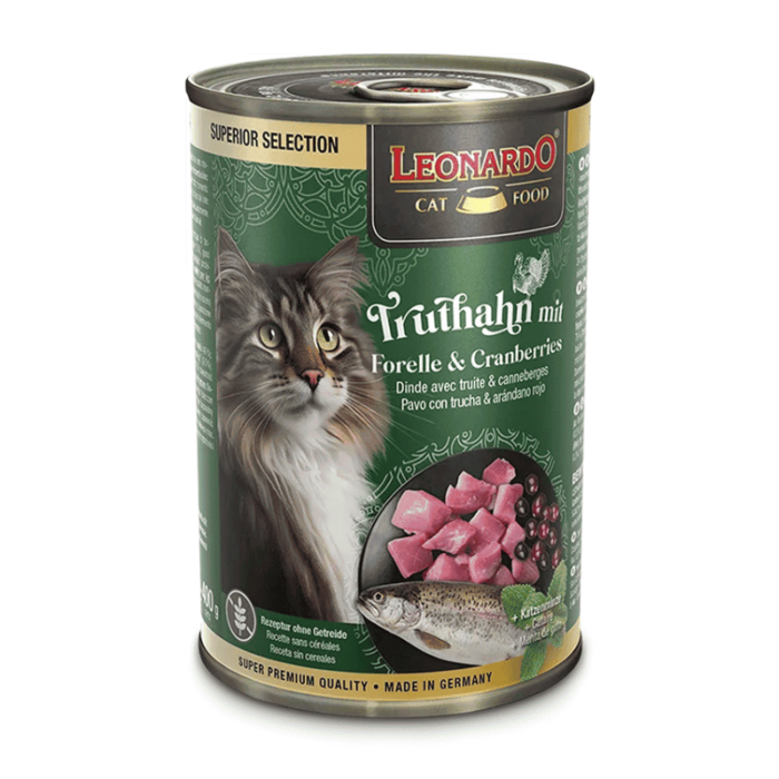 leonardo-lata-pavo-con-trucha-y-cranberries Leonardo Cat Food Lata Pavo con Trucha y Cranberries 400gr